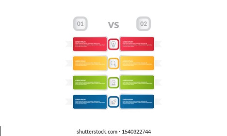 comparison infographic flow chart design . business infographic concept for presentations, banner, workflow layout, comparison diagram, flow chart and how it work