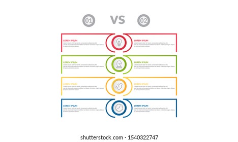 Comparison Infographic Flow Chart Design . Business Infographic Concept For Presentations, Banner, Workflow Layout, Comparison Diagram, Flow Chart And How It Work