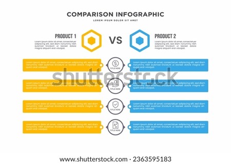 comparison infographic, graph for product compare, template vector eps 10