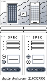 Comparison Infographic Templates. Two Different Smartphones.