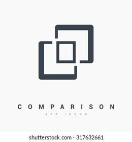 Comparison isolated minimal single flat icon in black and white colors. Line vector icon for websites and mobile minimalistic flat design.  Modern trend concept design style.