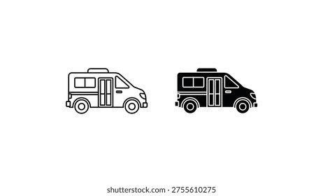 Comparison of a light and dark colored shuttle bus icon design