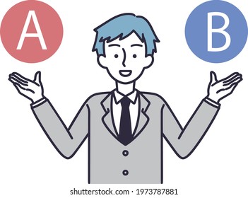 Comparison Male Simple vector illustration