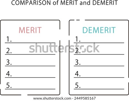 Comparison of merit and demerit