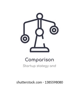 comparison outline icon. isolated line vector illustration from startup stategy and collection. editable thin stroke comparison icon on white background