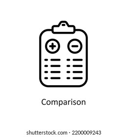 Comparison Outline Vector Icon Design illustration on White background. EPS 10 File