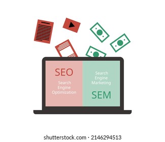 comparison of SEO and SEM or search engine marketing