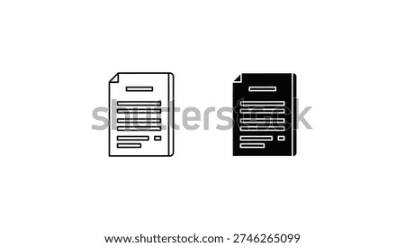 Comparison of a single document and a multi-page binder or folder icon set