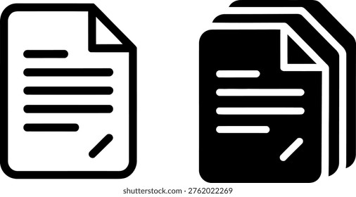 Comparison of single and multiple document icons representing files and folders