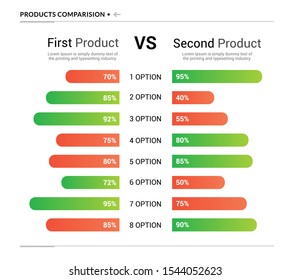 Comparison Table Chart, Vector Compare Template. Versus Layout Design Comparision.