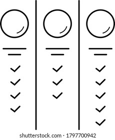 Comparison tables for products. Vector outline icon.
