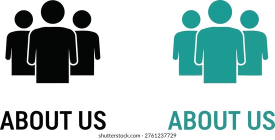 Comparison of two about us icons with different color schemes Vector