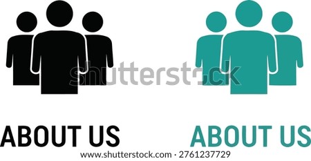 Comparison of two about us icons with different color schemes Vector