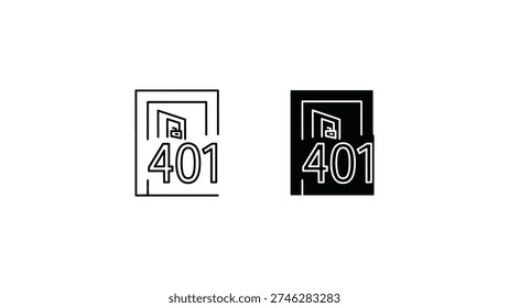 Comparison of two different 401 icons with distinct design styles and backgrounds