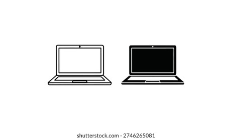 Comparison of two different laptop screen orientations in a minimalist design.