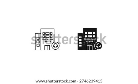 Comparison of two different office building designs with parking facilities nearby
