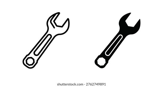 A comparison of two different types of wrenches in contrasting styles.