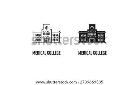 Comparison of two distinct medical college building icons