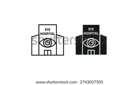 Comparison of two identical eye hospital symbols with different text labels