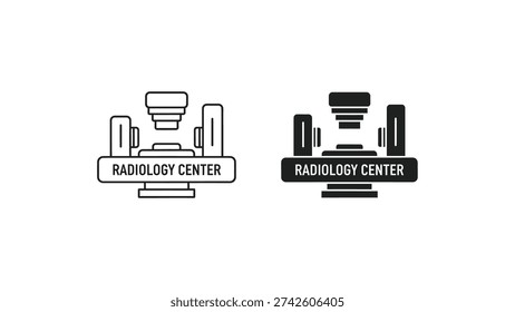 Comparison of two radiology center icons with different visual styles