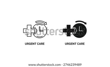 Comparison of urgent care symbols with and without a circular background