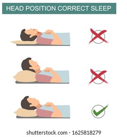 comparison vector of head position how correct sleep on pillow 