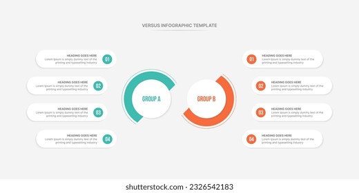 Vergleich VS gegenüber Infografik-Vorlagendesign