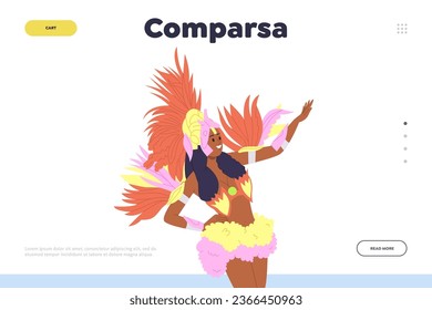 Página de inicio de Comparsa, plantilla de sitio web para servicio en línea que ofrece clases para artista de festival