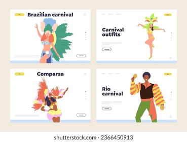 Equipo de Comparsa, Carnaval brasileño, Fiesta de Río de Janeiro, plantilla de página de inicio