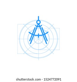 Compas Drawing Tool Vector Logo Template