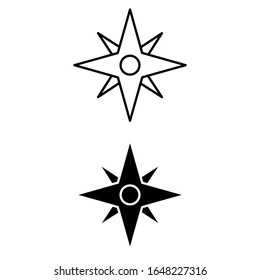Compas-Symbol einzeln auf Hintergrund. Modernes Flachkompasspiktogramm, Business, Marketing, Internet Konzept. Trendy Simple Vektorillustration Symbol für Webdesign oder Button für mobile App. Logo-Illustration