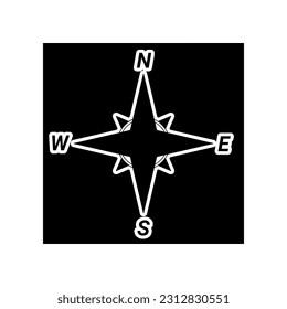 Compas icon isolated on background. Modern flat compass pictogram, business, marketing, internet concept. Trendy Simple vector symbol for web site design or button to mobile app. Logo illustration. 