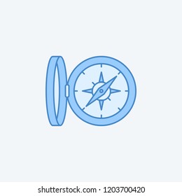 Compass 2 colored line icon. Simple dark and light blue element illustration. Compasses concept outline symbol design