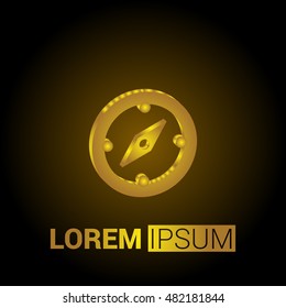 Compass 3D Golden Metallic Premium Royal Corporate Logo / Icon