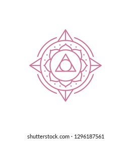 compass abstract line logo