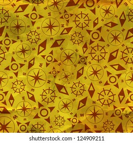 Compass. Abstract signs. Seamless pattern.