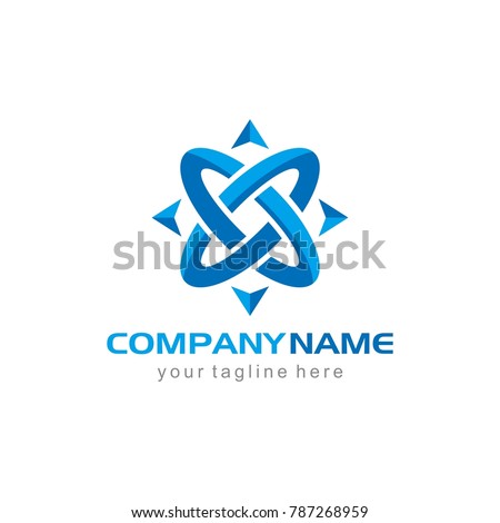 compass adventure blue army abstract logo vector