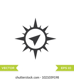 compass adventure icon flat design template on white background