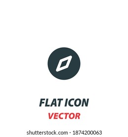 Compass Adventure icon in a flat style. Vector illustration pictogram on white background. Isolated symbol suitable for mobile concept, web apps, infographics, interface and apps design.