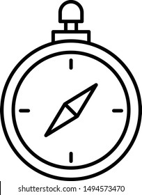 Compass adventure line icon logo design