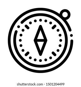 Compass Alpinism Course Detector Tool Vector Icon Thin Line. Contour Outline Illustration