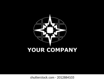 logo del mundo de la brújula en el vector