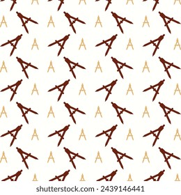 Compass architect attractive trendy multicolor repeating pattern vector illustration background