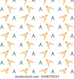 Compass architect brilliant trendy multicolor repeating pattern vector illustration background