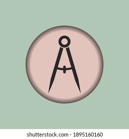 Compass Architect Icon, Isolated Compass Architect Sign Icon, Vector Illustration