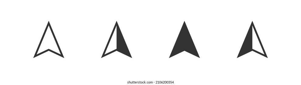 Compass arrow black icon. north map point. Vector abstract illustration