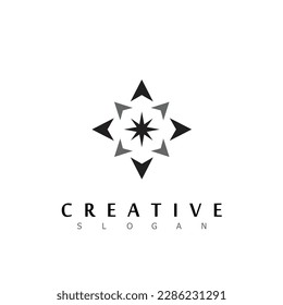 compass arrow brands modern vector logo design symbol