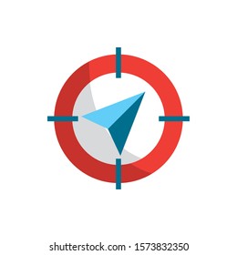compass arrow destination gps map and navigation vector illustration
