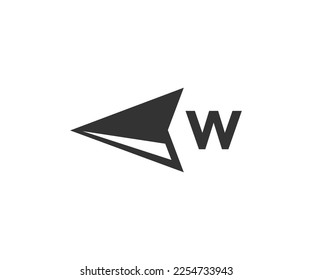 Compass arrow direction West icon design. Geographical position, cartography and navigation, wind rose, nautical chart vector design and illustration.