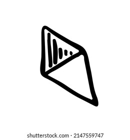 Compass arrow doodle sketch vector icon. Hand drawn navigation symbol isolated on white